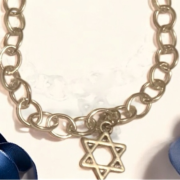 Jewish Star Of David Silver Charm Bracelet Religious NEW Hand Crafted Minimalist - Picture 3 of 7